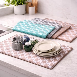 Microfiber Dish Drying Mat 15"x20" Kitchen Ultra Absorbent Drainer Mats Non-Slip