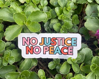 Adesivo antirazzismo "No Justice No Peace" / BLM