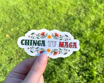 Adesivo Chinga tu Maga (floreale).