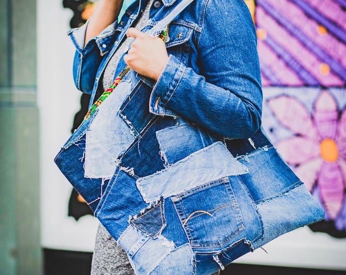 Featured listing image: Lola Hobo bag | Hobo Shoulder bag  | Vintage Denim Hobo Bag | Sustainable Fashion Handbag