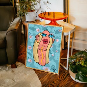 Hairy Hot Dog Poster Digital Download