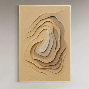 Beige neutrale abstrakte Wandkunst, ursprüngliche geschichtete Leinwandmalerei, 3D texturierte modernes Kunstwerk für Wohnzimmer, handgemachtes organisches Wohndekor
