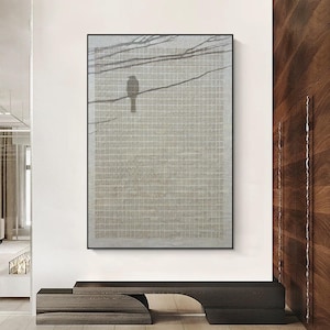 Wabisabi wall art Beige wall art Large Textured Wall Art Minimalist canvas painting Japandi wall art framed Gray Living Room Wall Art Decor