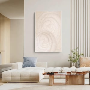 Beige Abstract wall art 3d Textured painting  Neutral Minimalist Wall Art Extra large Wall Art framed Nordic wall art Boho living room decor