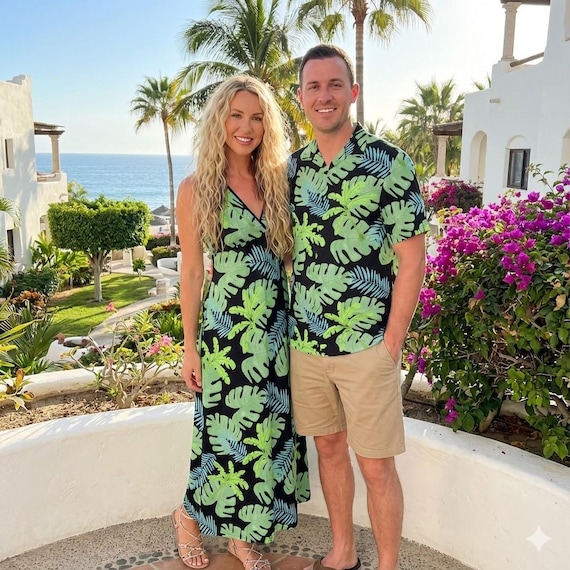 matching couple dress and shirt Matching Couple Outfits Handmade in Hawaii -USA | Summer Tank Dress & Aloha  Shirt | Matching Family Outfits | Ky's Hawaiian Shirts