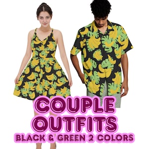 Tropical Banana Matching Couple Outfit – 2 Colors Available! | Perfect for Honeymoon, Cruise, or Beach Getaways