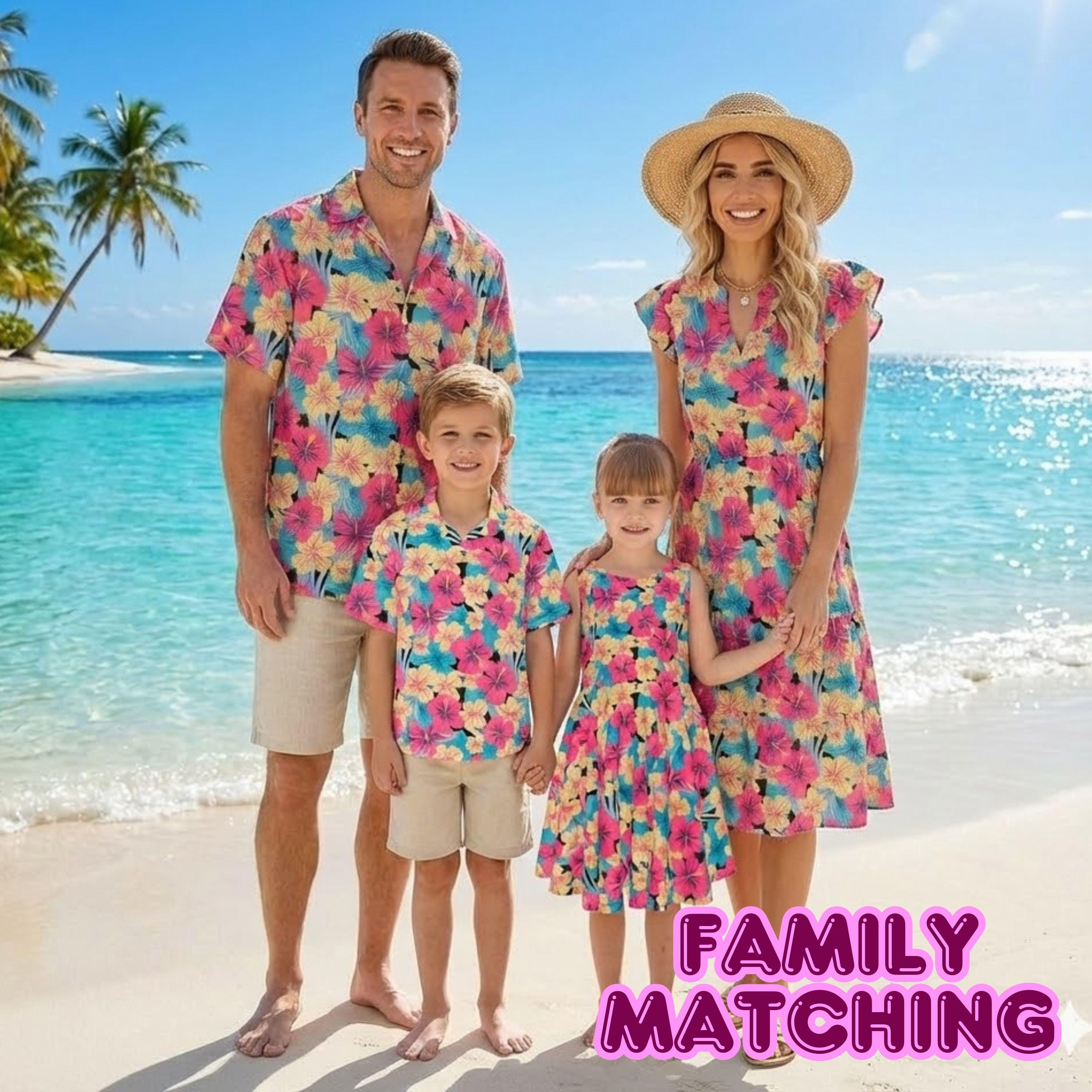 Multicolor Hibiscus Family Matching Outfits Mom and Daughter Dresses, Dad and Son Shirts | Tropical Floral Vacation Set - Etsy Israel Multicolor Hibiscus Family Matching Outfits Mom and Daughter Dresses, Dad and Son Shirts | Tropical Floral Vacation Set - Etsy Israel
