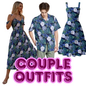 Matching Hawaiian Shirt & Dress Set: Beach Vacation Couple Outfits
