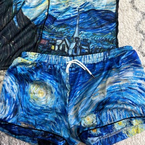 Starry Night Couple Pajama Set – Ice Silk Summer Loungewear | Lightweight Matching Sleepwear for Him & Her image 20