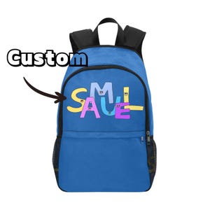 Sac à dos pour enfant avec prénom personnalisé avec inscription alphabet mignonne - Cartable personnalisé en 11 couleurs - Cartable pour enfant avec prénom - Cadeau de rentrée