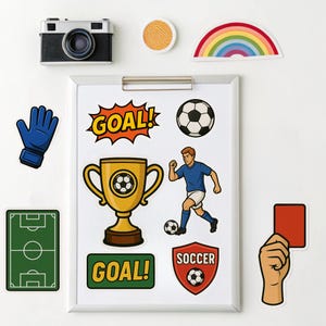 Football Sticker Pack | Soccer Player & Trophy Digital Stickers | Printable Sports Decor | Gift for Football Fans