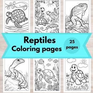 Printable Reptile Animals Coloring books – Reptile Coloring Sheets-Reptile Activity page- Reptile coloring book digital