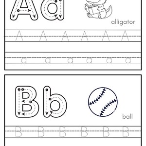 26 ABC Phonics Tracing Cards. Preschool- Kindergarten Handwriting and Phonics, letter Worksheets, homeschool resources,