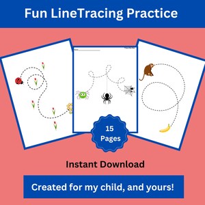 Preschool shape Tracing , Pre-Writing Worksheets, Line Tracing, Toddler, Handwriting Practice, Busy Book, Busy Binder, Homeschool