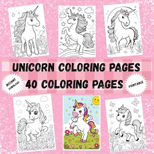 Unicorn Coloring Pages for Kids, Printable Coloring Pages, Unicorn Printables, Kids Coloring Pages, Unicorn Sheets for adults and kids,