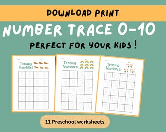 Number Tracing Worksheets 0–10, Preschool Math Activities, Number Writing Practice, Counting and Learning Numbers PDF