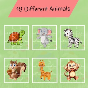 Animal Puzzle For Kids |Puzzle | Fine Motor | Kindergarten | Children's Puzzles 18 Different Animals| Puzzles| Matching Cards Montessori|