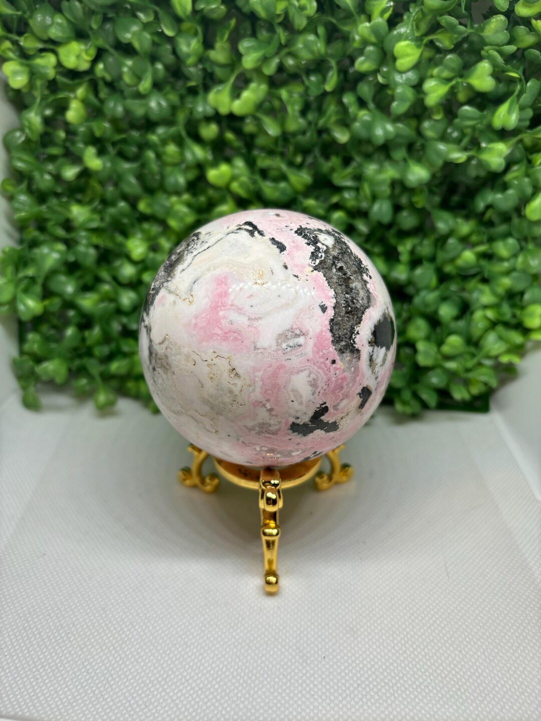 Pink Peruvian Rhodonite Polished Sphere 836g 81mm Gorgeous Pink Color ...