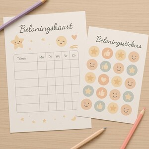 Carte de récompense avec autocollants | Conception pour filles et garçons | PDF imprimable