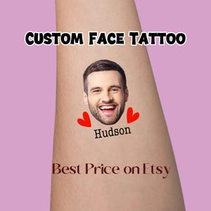 Custom Temporary Tattoos For bachelorette Favor Party|Personalized Groom Face Tattoos For Wedding |Custom Face Tattoos|Graduation Tattoos