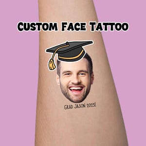 Custom Temporary Tattoos For bachelorette Favor Party|Personalized Groom Face Tattoos For Wedding |Custom Face Tattoos|Graduation Tattoos