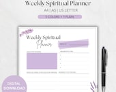 Weekly Spiritual Planner | Printable Prayer Template | JW Planner PDF | Routine Tracker | Gratitude & Prayer Log | A4, A5, US Letter