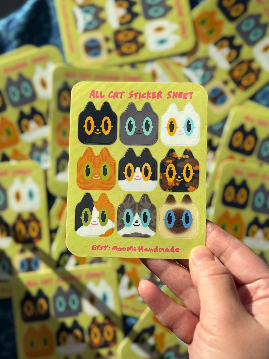 Cat Layout Sticker Handmade Cat Breeds Sticker Sheet | Waterproof Stickers L Stationery - Etsy