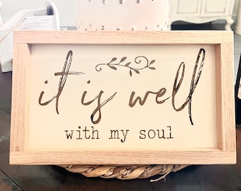 12 x 7 It Is Well With My Soul rustic wall decor.  Handmade.  Free Shipping