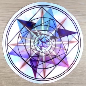 Pegatina cósmica iridiscente n.° 1 — Arte de geometría sagrada
