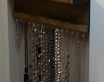 Wood Jewelry Necklace Holder/Organizer