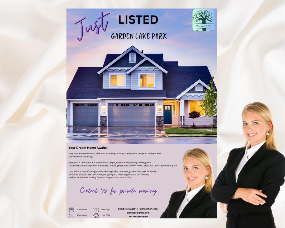 Editable Real Estate Flyer Template: Modern Canva Design - Etsy UK