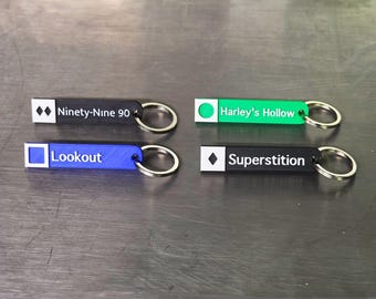 Custom Ski Trail / Run Keychain