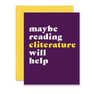 Funny Romance Book Card for Her | Cliterature Greeting Card | Spicy Book Lover Gift |  Book Club Gift | Feminist Card for Romance Readers