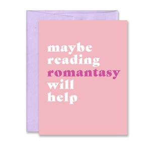 Tarjeta de felicitación divertida de un libro de fantasía romántica / Tarjeta para fanáticos del romance / Humor para lectores de romance fantástico / Regalo para el club de lectura / Regalo para el lector