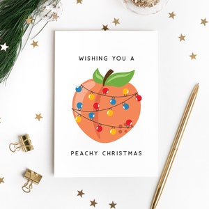 Kerstkaart Georgia - kerstkaart Atlanta - zuidelijke kerstkaart - Peach State Christmas - ik wens je een Peachy Christmas