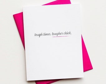 Uplifting Breast Cancer Encouragement Card - Breast Cancer Support - Card for Previvor - BCRA Card - Mammogram Card - Tougher Chick