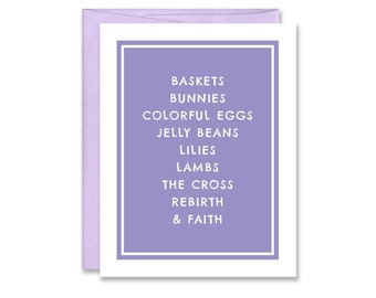 Sweet Easter Traditions Greeting Card - Cute Purple Easter Card - Happy Easter Card - Easter Card for Grandma - Easter Basket Card