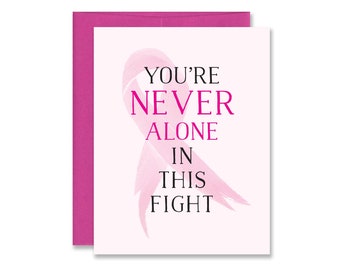 Pink Ribbon Breast Cancer Encouragement Card - Breast Cancer Support - BRCA Support Card - Chemo Support - Radiation - Cancer Warrior