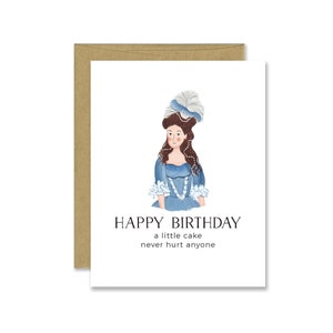 面白い歴史的なマリー アントワネットの誕生日カード - ケーキを食べさせてあげましょう - フランス王妃カード - 歴史的な誕生日カード - 女王の誕生日カード
