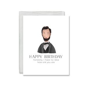 Tarjeta de cumpleaños divertida - Abe honesto - Tarjeta de cumpleaños histórica - Tarjeta de cumpleaños de papá - Tarjeta de cumpleaños política - Tarjeta de cumpleaños inteligente histórica