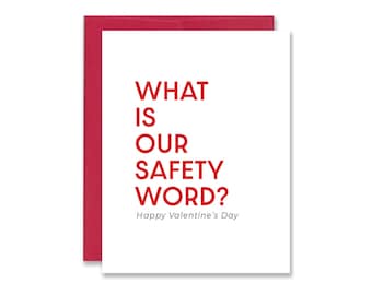 Sexy Valentine's Day Greeting Card - Kinky Valentine - Funny Valentine - Boyfriend Girlfriend Valentine - Safety Word