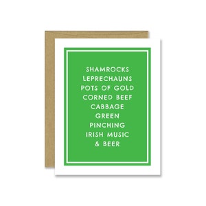 Carte Traditions de la Saint-Patrick - Carte du patrimoine de la Saint-Patrick - Carte de la chance de l'Irlande - Carte Leprechaun - Erin go Bragh