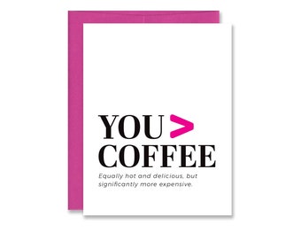 Funny Coffee Greeting Card - Funny Coffee Addict Friend Card - Funny Friendship Card - Just Because Card for Coffee