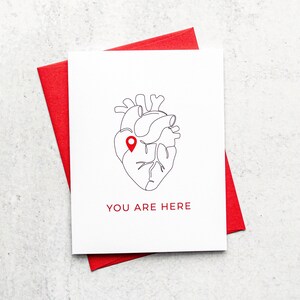 Herz Pin Drop Valentinstag Karte / Love Card / Drop a Pin / You Are in my Heart