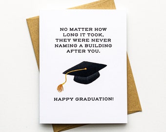 Funny Graduation Card - College Graduation Card - Law School Grad - Med School Grad - Master's Degree - Happy Graduation Card