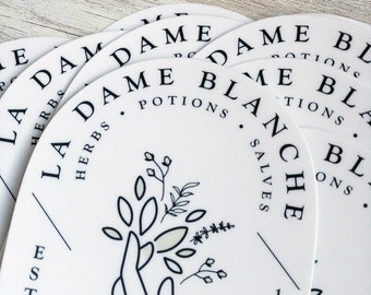 La Dame Blanche Apothecary Sticker - Vinyl Die Cut Sticker - 3x5 - Durable / Weather-proof - Outlander Inspired