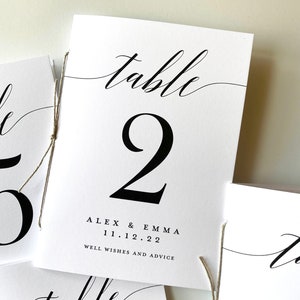 5X7 Elegant Personalized Table Card Message Booklets -  Advice & Wishes - Anniversary - Newlyweds - Custom ink Available