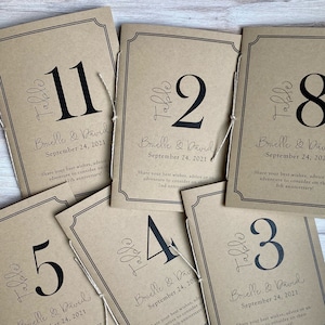 Livrets de cartes de table personnalisées 5 x 7 - Conseils et souhaits à lire le jour de votre anniversaire - Couleurs d'encre personnalisées - Prix par livret