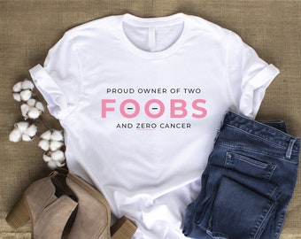Foobs Breast Cancer Reconstruction / Mastectomy Shirt - Unisex Soft Style  T-shirt - White, Heather Grey, Black