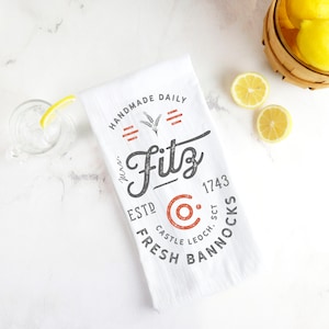 Outlander Inspired Mrs. Fitz Tea Towel - Cotton Flour Sack